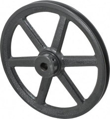 Browning - 5/8" Bore, 1-15/32 Long, 9-1/4" Outside Diam, Finished Bore Single Groove V Belt Sheave - 3/4" Wide, 8.66" Pitch Diam of 3L Belt, 9" Pitch Diam of 4L Belt - Industrial Tool & Supply