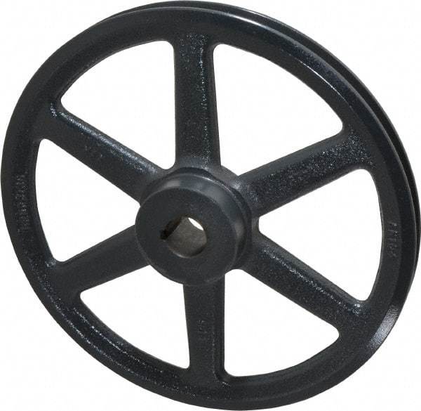 Browning - 1" Bore, 1-15/32 Long, 10-1/4" Outside Diam, Finished Bore Single Groove V Belt Sheave - 3/4" Wide, 9.66" Pitch Diam of 3L Belt, 10" Pitch Diam of 4L Belt - Industrial Tool & Supply
