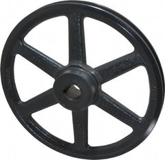 Browning - 1" Bore, 1-15/32 Long, 10-1/4" Outside Diam, Finished Bore Single Groove V Belt Sheave - 3/4" Wide, 9.66" Pitch Diam of 3L Belt, 10" Pitch Diam of 4L Belt - Industrial Tool & Supply