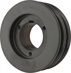 Browning - 2 Groove, 1/2 to 1-3/4 Bore Diam, 4.95" Outside Diam, QD Bushed V Belt Sheave - 4.2 A Diam Belt Pitch - Industrial Tool & Supply
