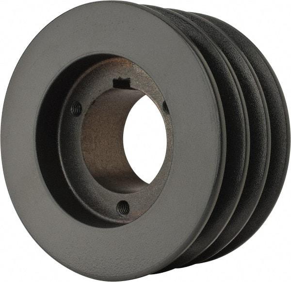 Browning - 3 Groove, 1/2 to 1-3/4 Bore Diam, 4.95" Outside Diam, QD Bushed V Belt Sheave - 4.2 A Diam Belt Pitch - Industrial Tool & Supply