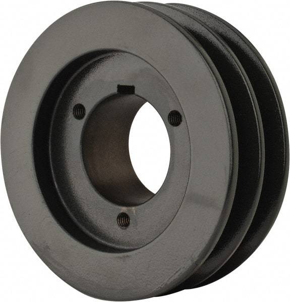 Browning - 2 Groove, 1/2 to 1-3/4 Bore Diam, 5.15" Outside Diam, QD Bushed V Belt Sheave - 4.4 A Diam Belt Pitch - Industrial Tool & Supply