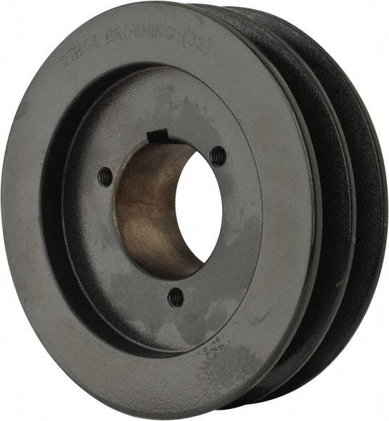 Browning - 2 Groove, 1/2 to 1-1/2 Bore Diam, 5-3/4" Outside Diam, QD Bushed V Belt Sheave - 5.0 A Diam Belt Pitch - Industrial Tool & Supply