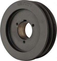 Browning - 2 Groove, 1/2 to 1-3/4 Bore Diam, 6.35" Outside Diam, QD Bushed V Belt Sheave - 5.6 A Diam Belt Pitch - Industrial Tool & Supply