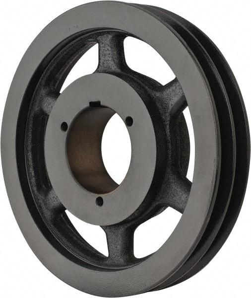 Browning - 2 Groove, 3/4 to 2-11/16 Bore Diam, 9-3/4" Outside Diam, QD Bushed V Belt Sheave - 9.0 A Diam Belt Pitch - Industrial Tool & Supply