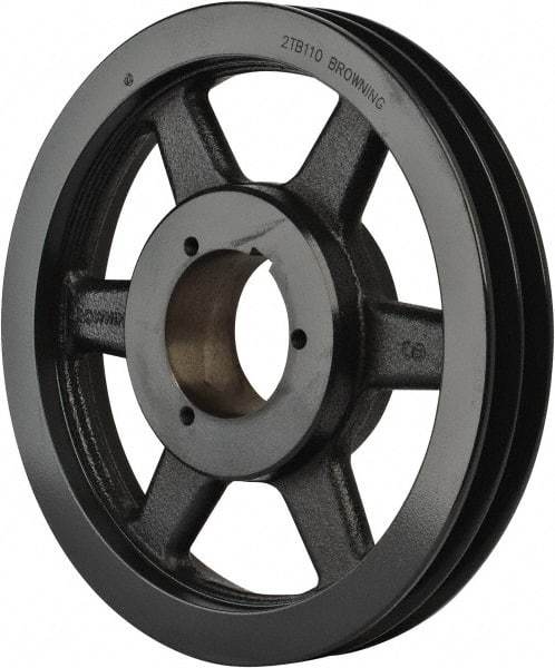 Browning - 2 Groove, 3/4 to 2-11/16 Bore Diam, 11.35" Outside Diam, QD Bushed V Belt Sheave - 10.6 A Diam Belt Pitch - Industrial Tool & Supply