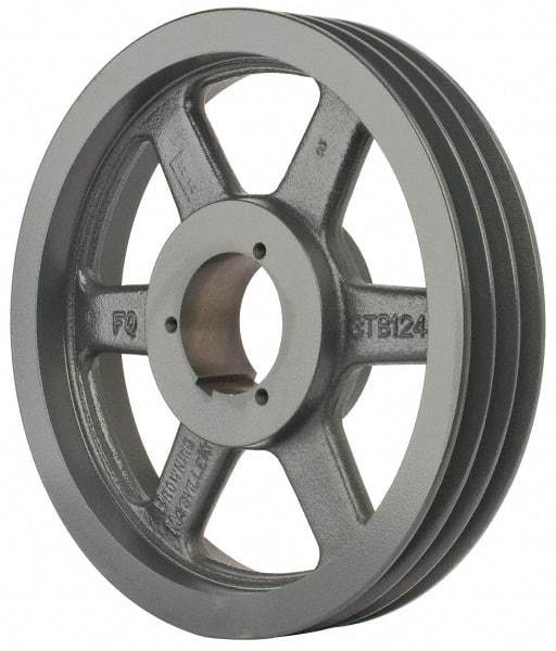 Browning - 3 Groove, 3/4 to 2-11/16 Bore Diam, 12-3/4" Outside Diam, QD Bushed V Belt Sheave - 12.0 A Diam Belt Pitch - Industrial Tool & Supply