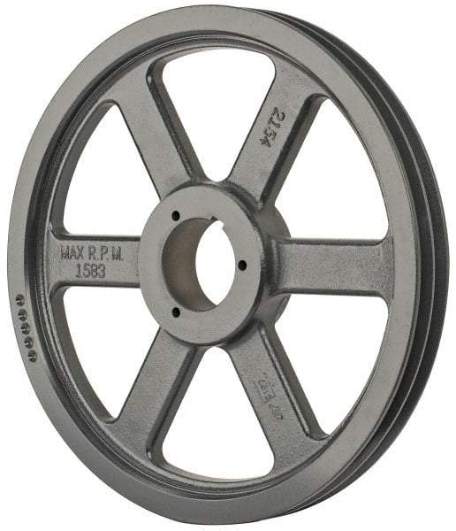 Browning - 2 Groove, 3/4 to 2-11/16 Bore Diam, 15-3/4" Outside Diam, QD Bushed V Belt Sheave - 15.0 A Diam Belt Pitch - Industrial Tool & Supply