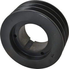 Browning - 3 Groove, 3/4 to 2-11/16 Bore Diam, 5-3/4" Outside Diam, QD Bushed V Belt Sheave - 5.0 A Diam Belt Pitch - Industrial Tool & Supply