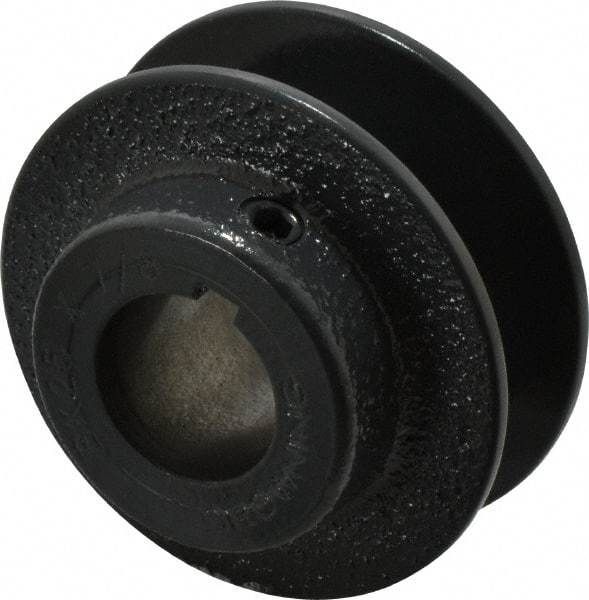 Browning - 7/8" Bore, 1-1/16 Long, 2-1/2" Outside Diam, Finished Bore Single Groove V Belt Sheave - 13/16" Wide, 2.3 Belt Pitch B, 1.9" Pitch Diam of 4L Belt - Industrial Tool & Supply