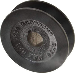 Browning - 3/4" Bore, 1-1/16 Long, 3.15" Outside Diam, Finished Bore Single Groove V Belt Sheave - 13/16" Wide, 2.8 Belt Pitch B, 2.4" Pitch Diam of 4L Belt - Industrial Tool & Supply
