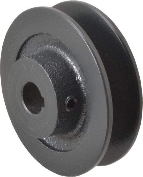 Browning - 5/8" Bore, 1-1/16 Long, 3.2" Outside Diam, Finished Bore Single Groove V Belt Sheave - 13/16" Wide, 3 Belt Pitch B, 2.6" Pitch Diam of 4L Belt - Industrial Tool & Supply