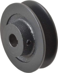 Browning - 5/8" Bore, 1-1/16 Long, 3.2" Outside Diam, Finished Bore Single Groove V Belt Sheave - 13/16" Wide, 3 Belt Pitch B, 2.6" Pitch Diam of 4L Belt - Industrial Tool & Supply