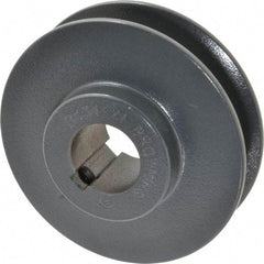 Browning - 1" Bore, 1-5/32 Long, 3.55" Outside Diam, Finished Bore Single Groove V Belt Sheave - 7/8" Wide, 3.2 Belt Pitch B, 2.8" Pitch Diam of 4L Belt - Industrial Tool & Supply