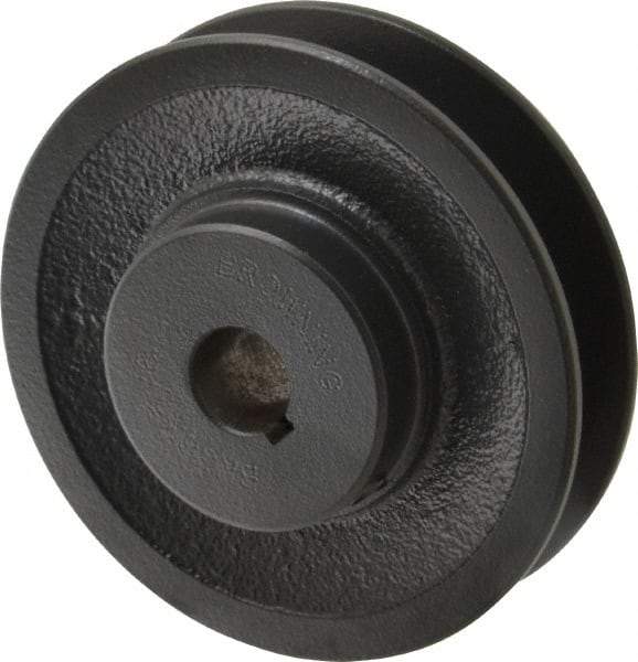 Browning - 5/8" Bore, 1-5/32 Long, 3-3/4" Outside Diam, Finished Bore Single Groove V Belt Sheave - 7/8" Wide, 3.4 Belt Pitch B, 3" Pitch Diam of 4L Belt - Industrial Tool & Supply