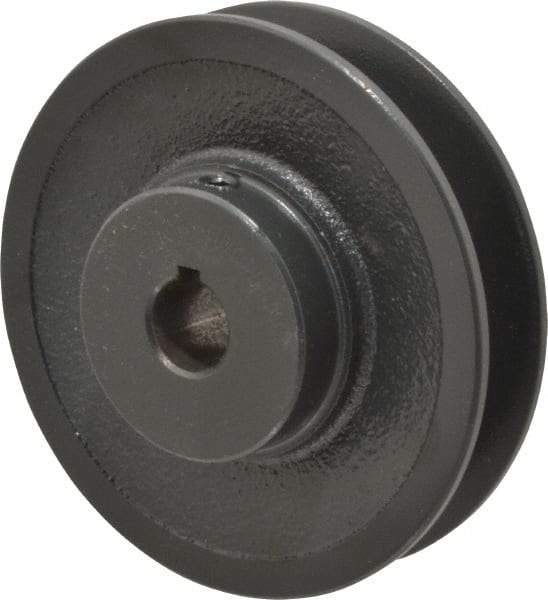 Browning - 5/8" Bore, 1-5/32 Long, 3.95" Outside Diam, Finished Bore Single Groove V Belt Sheave - 7/8" Wide, 3.6 Belt Pitch B, 3.2" Pitch Diam of 4L Belt - Industrial Tool & Supply