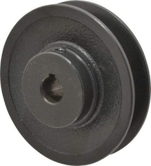 Browning - 5/8" Bore, 1-5/32 Long, 3.95" Outside Diam, Finished Bore Single Groove V Belt Sheave - 7/8" Wide, 3.6 Belt Pitch B, 3.2" Pitch Diam of 4L Belt - Industrial Tool & Supply
