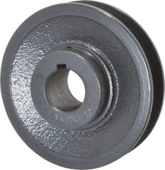 Browning - 1" Bore, 1-5/32 Long, 4" Outside Diam, Finished Bore Single Groove V Belt Sheave - 7/8" Wide, 3.6 Belt Pitch B, 3.2" Pitch Diam of 4L Belt - Industrial Tool & Supply