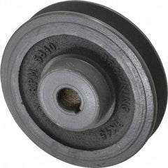 Browning - 5/8" Bore, 1-5/32 Long, 4-1/4" Outside Diam, Finished Bore Single Groove V Belt Sheave - 7/8" Wide, 3.9 Belt Pitch B, 3-1/2" Pitch Diam of 4L Belt - Industrial Tool & Supply