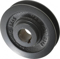 Browning - 1" Bore, 1-5/32 Long, 4-1/4" Outside Diam, Finished Bore Single Groove V Belt Sheave - 7/8" Wide, 3.9 Belt Pitch B, 3-1/2" Pitch Diam of 4L Belt - Industrial Tool & Supply