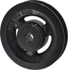 Browning - 5/8" Bore, 1-5/32 Long, 5" Outside Diam, Finished Bore Single Groove V Belt Sheave - 7/8" Wide, 4.4 Belt Pitch B, 4" Pitch Diam of 4L Belt - Industrial Tool & Supply