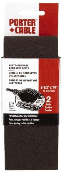 Porter-Cable - 2-1/2" Wide x 14" OAL, 80 Grit, Aluminum Oxide Abrasive Belt - Aluminum Oxide, Medium, Coated, X Weighted Cloth Backing - Industrial Tool & Supply