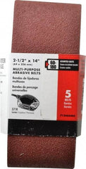 Porter-Cable - 2-1/2" Wide x 14" OAL, 60, 80, 100, 120, 180 Grit, Aluminum Oxide Abrasive Belt - Aluminum Oxide, Coarse, Medium, Fine, Coated, XE Weighted Cloth Backing - Industrial Tool & Supply