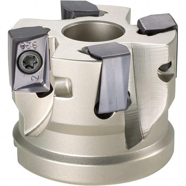 Iscar - 8 Inserts, 6" Cut Diam, 2" Arbor Diam, 0.642" Max Depth of Cut, Indexable Square-Shoulder Face Mill - 0/90° Lead Angle, 2-1/2" High, H490 AN.X 17 Insert Compatibility, Series Helido - Industrial Tool & Supply