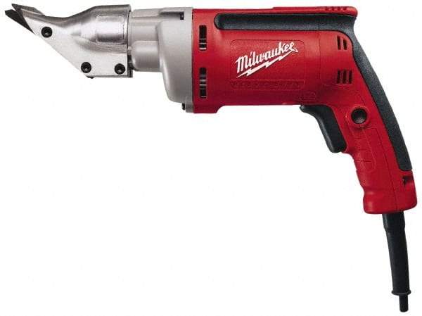 Milwaukee Tool - 2,500 SPM, 120 Volt, Pistol Grip Handle, Handheld Electric Shear - 18 Gauge (Steel) & 20 Gauge (Stainless Steel) Cutting Capacity - Industrial Tool & Supply