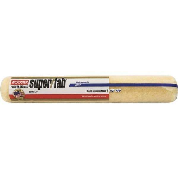 Wooster Brush - 1/2" Nap, 18" Wide Paint Roller - Semi-Rough Texture, Synthetic Knit - Industrial Tool & Supply