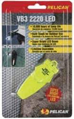 Pelican Products, Inc. - White LED Bulb, 6 Lumens, Hands-free Flashlight - Yellow Plastic Body, 2 Button/Coin Cell Lithium Batteries Included - Industrial Tool & Supply