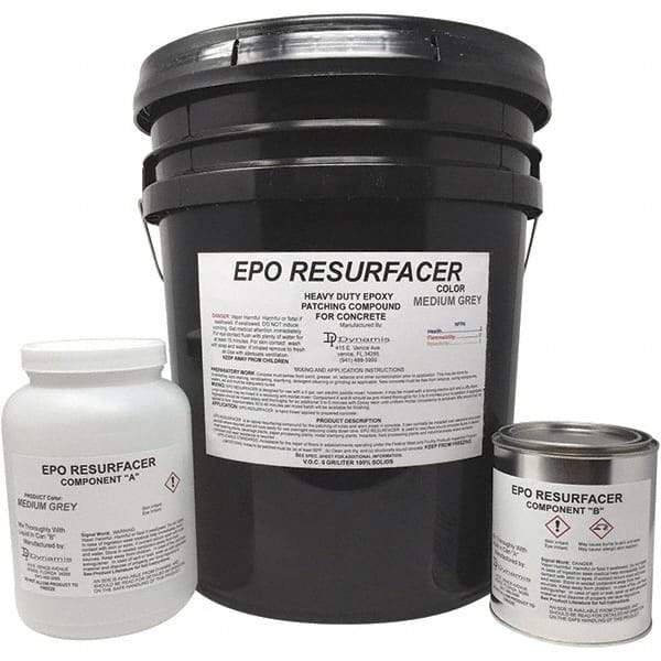 Made in USA - 50 Lb Concrete Repair/Resurfacing - Medium Gray, 25 Sq Ft Coverage, Epoxy Resin - Industrial Tool & Supply