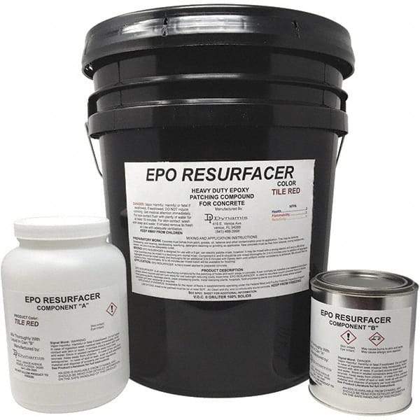 Made in USA - 50 Lb Concrete Repair/Resurfacing - Tile Red, 25 Sq Ft Coverage, Epoxy Resin - Industrial Tool & Supply