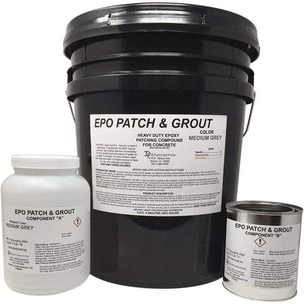 Made in USA - 5 Gal Concrete Repair/Resurfacing - Medium Gray, 25 Sq Ft Coverage, Epoxy Resin - Industrial Tool & Supply