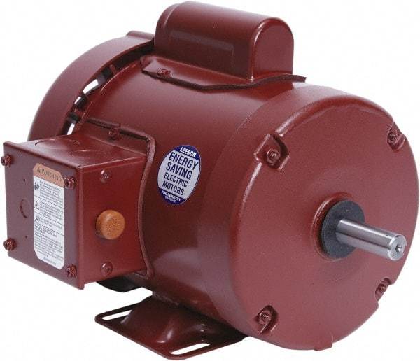 Leeson - 1/2 Max hp, 1,800 Max RPM, Electric AC DC Motor - 115/208-230 V Input, Single Phase, 56 Frame, Rigid Base Mount, TEFC Enclosure - Industrial Tool & Supply