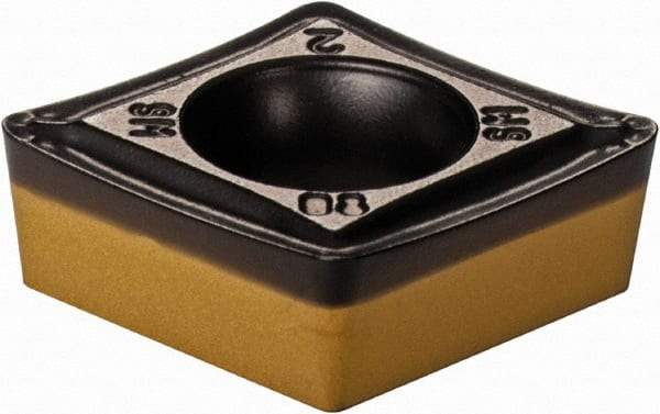 Iscar - CCMT3-2 SM Grade IC8250 Carbide Turning Insert - TiCN/Al2O3/TiN Finish, 80° Diamond, 3/8" Inscr Circle, 5/32" Thick, 1/32" Corner Radius - Industrial Tool & Supply
