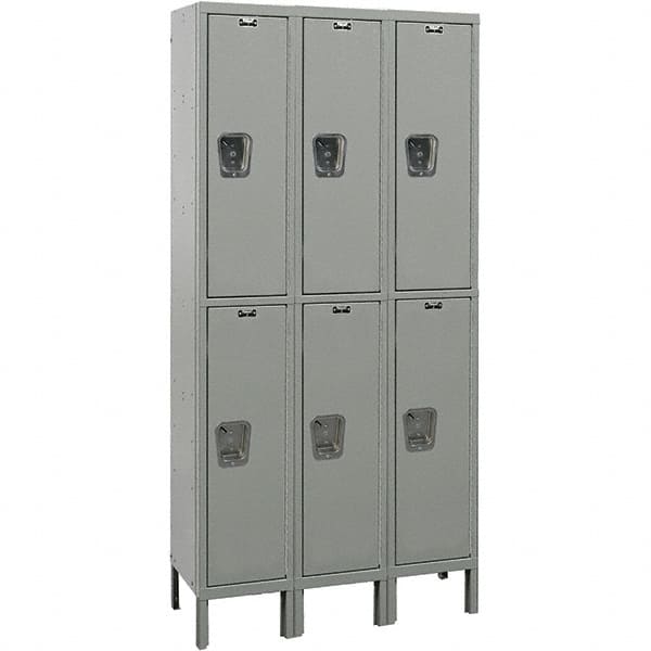 Hallowell - 6 Door, 2 Tier, Premium Wardrobe Lockers - Industrial Tool & Supply