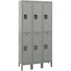 Hallowell - 6 Door, 2 Tier, Premium Wardrobe Lockers - Industrial Tool & Supply