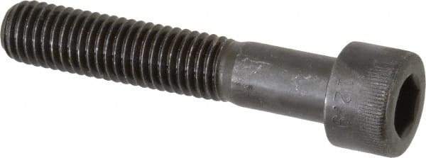 Made in USA - M10x1.50 Metric Coarse Hex Socket Drive, Socket Cap Screw - Grade 12.9 Alloy Steel, Black Oxide Finish, Partially Threaded, 55mm Length Under Head - Industrial Tool & Supply