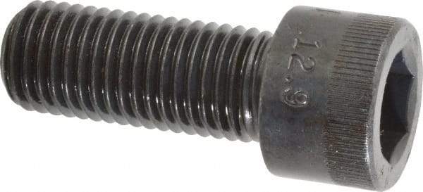 Made in USA - M20x2.50 Metric Coarse Hex Socket Drive, Socket Cap Screw - Grade 12.9 Alloy Steel, Black Oxide Finish, Fully Threaded, 50mm Length Under Head - Industrial Tool & Supply