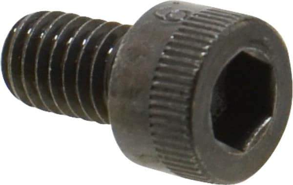Made in USA - M6x1.00 Metric Coarse Hex Socket Drive, Socket Cap Screw - Grade 12.9 Alloy Steel, Black Oxide Finish, Fully Threaded, 10mm Length Under Head - Industrial Tool & Supply