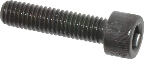 Made in USA - M6x1.00 Metric Coarse Hex Socket Drive, Socket Cap Screw - Grade 12.9 Alloy Steel, Black Oxide Finish, Fully Threaded, 25mm Length Under Head - Industrial Tool & Supply