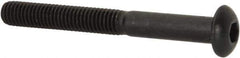 Made in USA - #10-32 UNF Hex Socket Drive, Button Screw - Alloy Steel, Black Oxide Finish, Fully Threaded, 1-3/4" Length Under Head - Industrial Tool & Supply