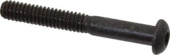 Made in USA - 1/4-20 UNC Hex Socket Drive, Button Screw - Alloy Steel, Black Oxide Finish, Partially Threaded, 2" Length Under Head - Industrial Tool & Supply