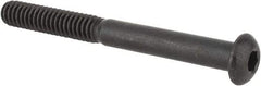 Made in USA - 1/4-20 UNC Hex Socket Drive, Button Screw - Alloy Steel, Black Oxide Finish, Fully Threaded, 2-1/2" Length Under Head - Industrial Tool & Supply
