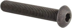 Made in USA - 1/4-28 UNF Hex Socket Drive, Button Screw - Alloy Steel, Black Oxide Finish, Fully Threaded, 1-1/2" Length Under Head - Industrial Tool & Supply