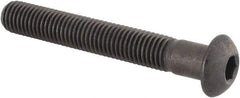 Made in USA - 1/4-28 UNF Hex Socket Drive, Button Screw - Alloy Steel, Black Oxide Finish, Fully Threaded, 1-3/4" Length Under Head - Industrial Tool & Supply