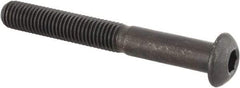Made in USA - 1/4-28 UNF Hex Socket Drive, Button Screw - Alloy Steel, Black Oxide Finish, Fully Threaded, 2" Length Under Head - Industrial Tool & Supply