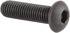 Made in USA - 1/4-28 UNF Hex Socket Drive, Button Screw - Alloy Steel, Black Oxide Finish, Fully Threaded, 7/8" Length Under Head - Industrial Tool & Supply