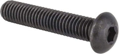 Made in USA - 3/8-16 UNC Hex Socket Drive, Button Screw - Alloy Steel, Black Oxide Finish, Fully Threaded, 2" Length Under Head - Industrial Tool & Supply